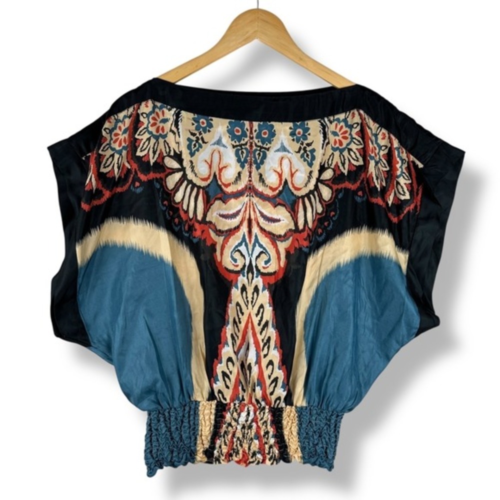 Rampage Y2K‎ Batwing Top Size Medium Boho Indie Funky Artsy Festival Abstract